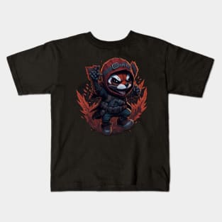 Red Panda Ninja_020 Kids T-Shirt